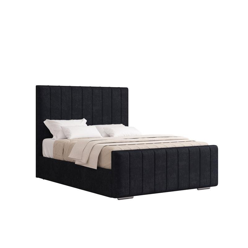 Scarlette Upholstered Bed Frame, Black, Single (3')
