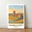 Wharram Percy, England - Romantic Travel Poster of Medieval Ruins and Yorkshire Wolds. Giclee Print on Wrapped Canvas. Wall Art, Home Decor - Historic Sites & Ruins, England 1 Piece Wrapped Canvas Wall Art-992375925