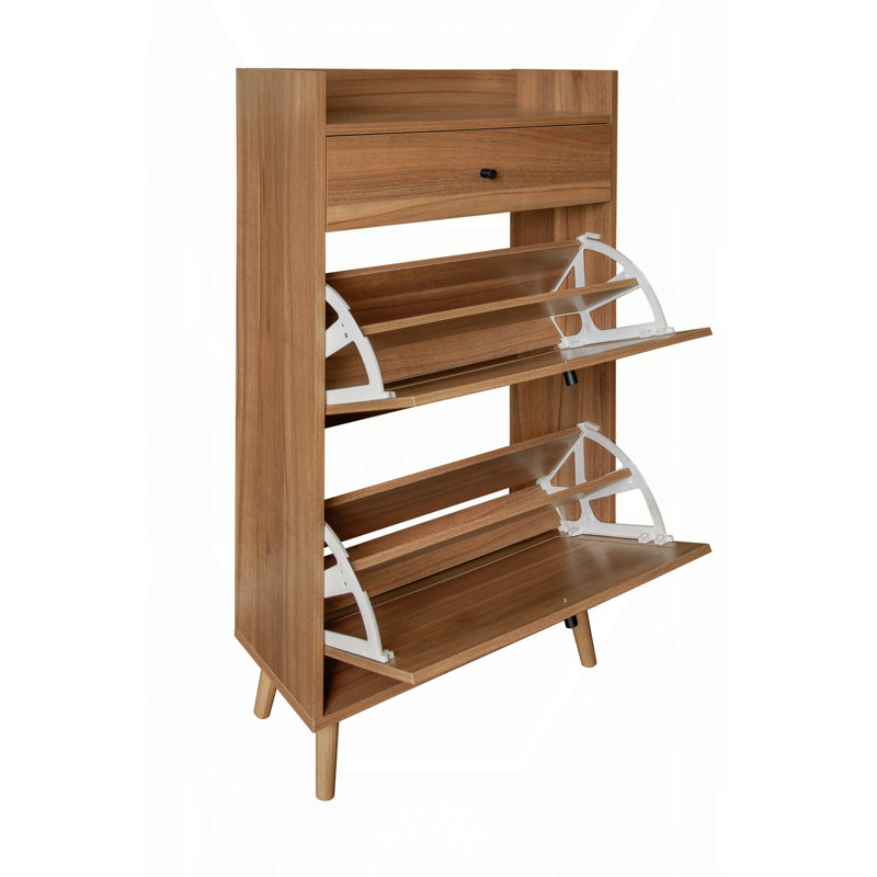 Armoire 2 tiroirs Rattan Allen, Noyer