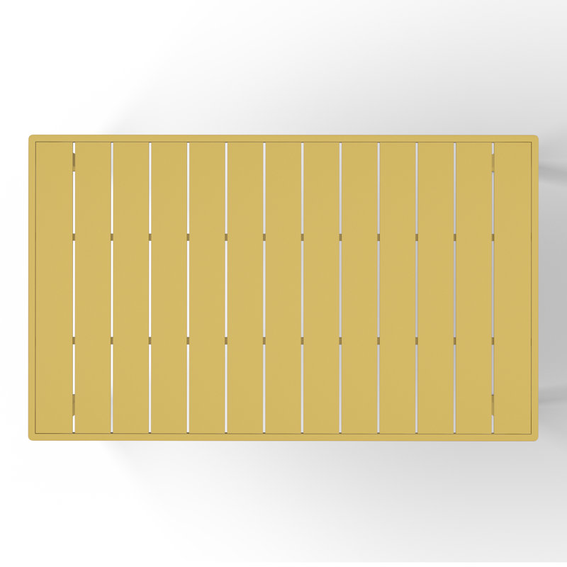 59"×35.4" Outdoor Metal Rectangular Dining Table, Yellow