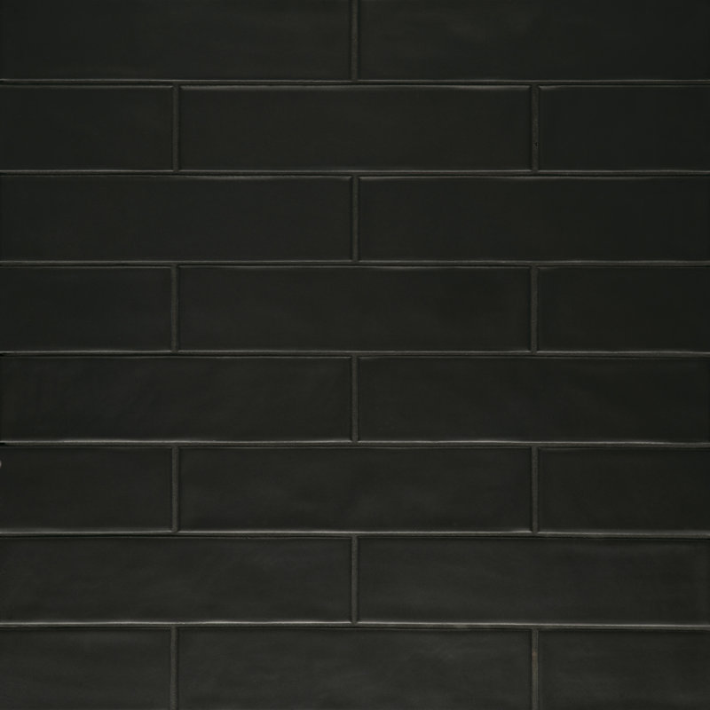 Clara 3" x 11" Porcelain Subway Tile, Matte Noir