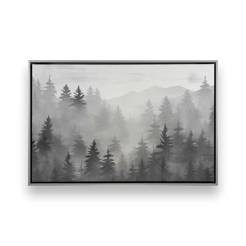 Toile Smoky Pines, Cadre en chrome poli, H 12,75 po x l 18,75 po x P 1,75 po, 1