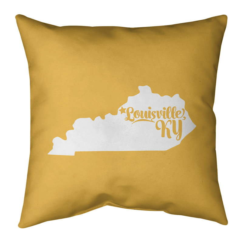 Housse de coussin en coton, Louisville, 26 po x 26 po, Jaune