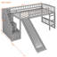 Lit mezzanine simple avec deux tiroirs et glissade, gris-1490046849