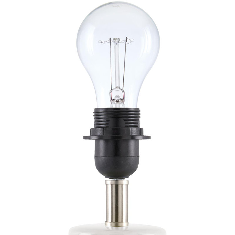 White Ceramic Bell Shade Table Lamp with Cotton Shade