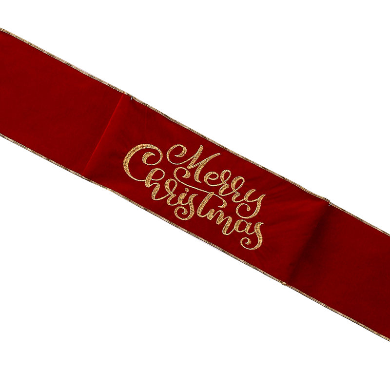 6" x 44" velvet "merry christmas" banner