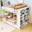 Lit superposé en bois Huesman avec deux tiroirs de rangement et tablettes multicouches-1859795787-1859795785