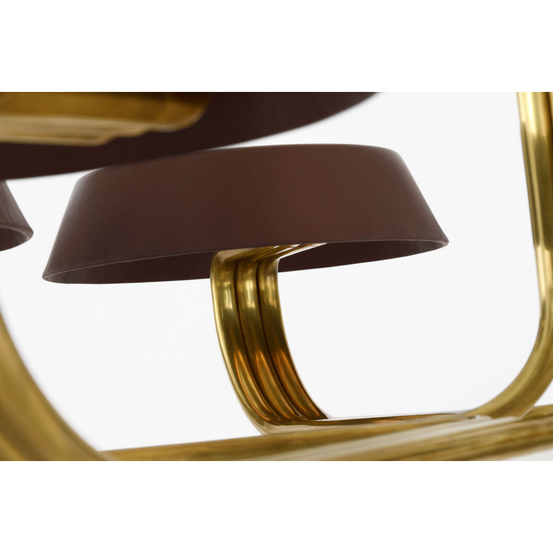 Hudson St. 37" Chandelier, Natural Brass, Carob