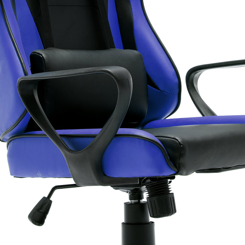 Inbox Zero Adjustable Swiveling PC & Racing Game Chair, Black/Blue