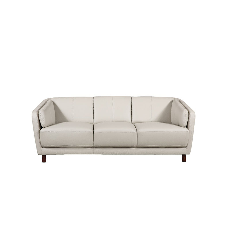 Ensemble de salon 2 pièces en cuir moderne mid-century Govan, Gris