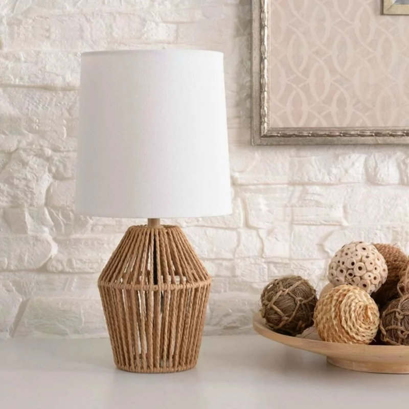 Delshire Wicker/Rattan Bedside Table Lamp