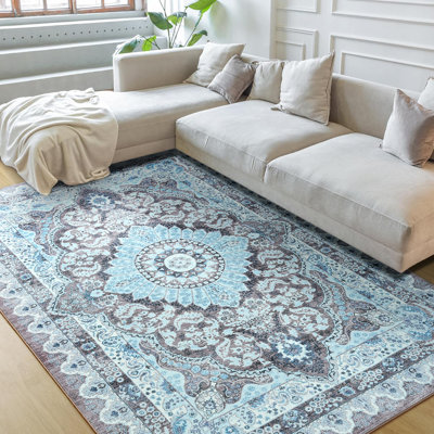 Tapis à motif floral lavable Fillender