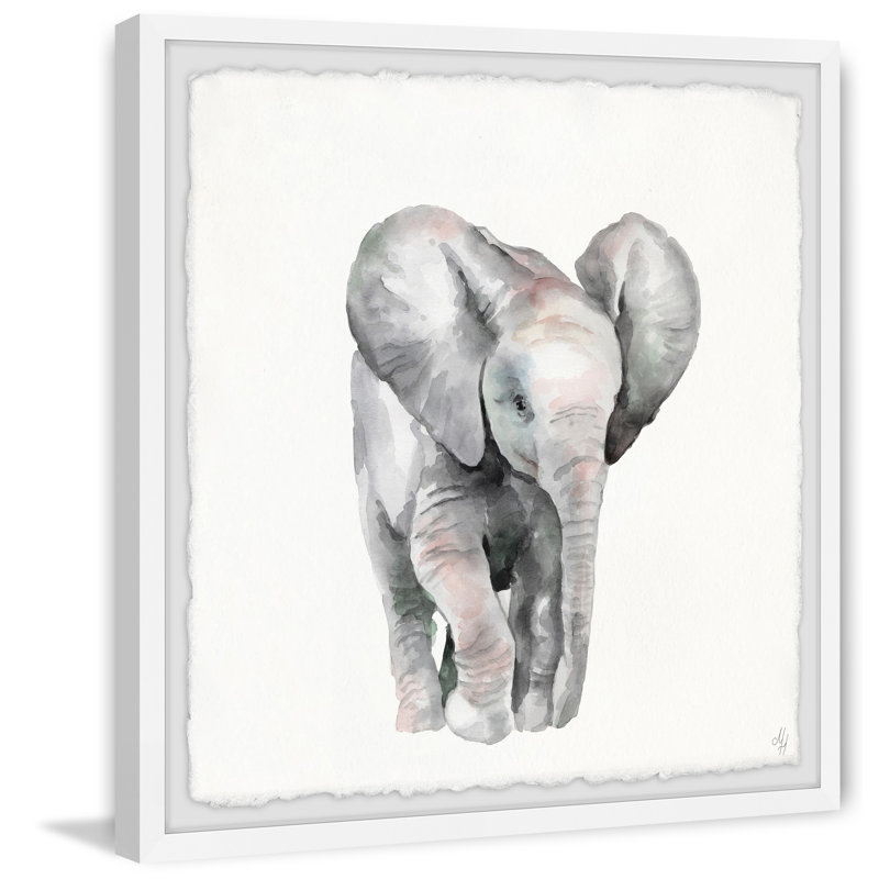 Jabari Lonely Elephant - Print, 41cm H x 41cm W
