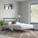 Fulton Queen Platform Bed with 5 Metal Legs - Magnificent Bed in Powder Coating Black Color