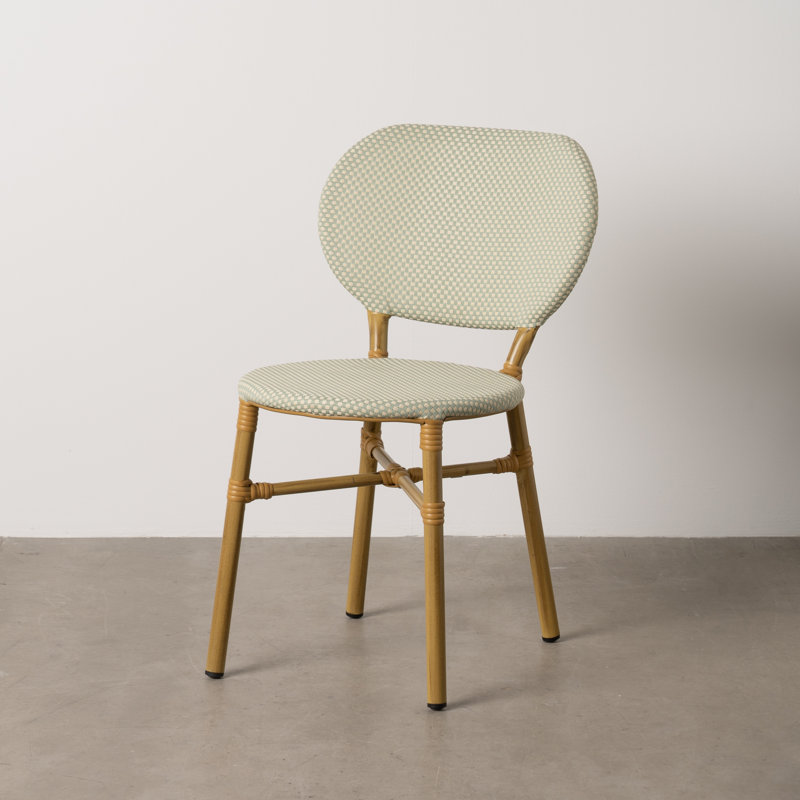 Stacking Patio Dining Side Chair, Green