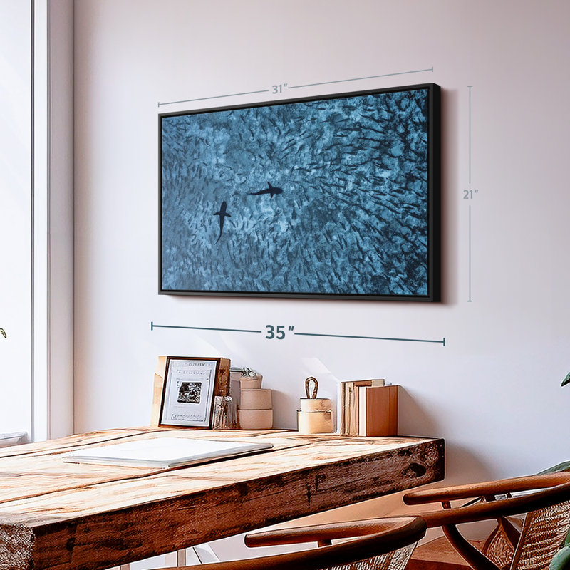 «Sharks and Fish Wall Art», H 21 po x l 31 po