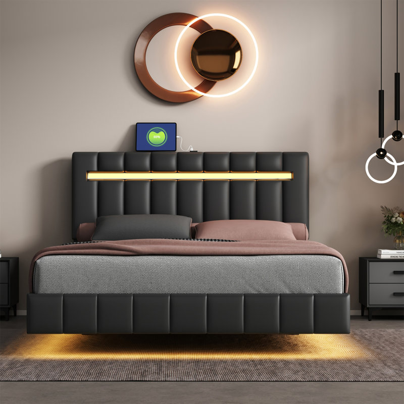 Imca Upholstered Bed, Queen, Black