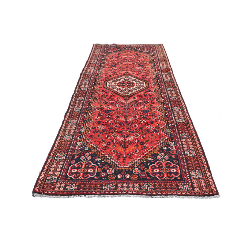 Tapis unique tribal rouge 4 x 9 pi 5 po One-of-a-Kind
