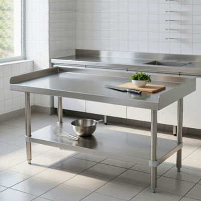 Support pour table de mixage et équipement de qualité supérieure en acier inoxydable de calibre 18 H 24 po x l 36 po x P 24 po Express KitchQuip