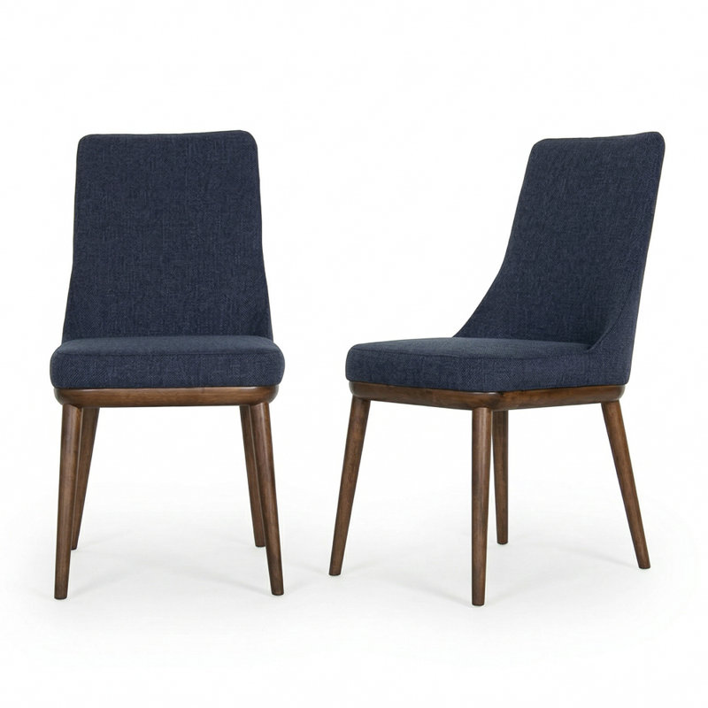 Rosner 19'' H Upholstered Parsons Chair, 	Blue Polyester Blend