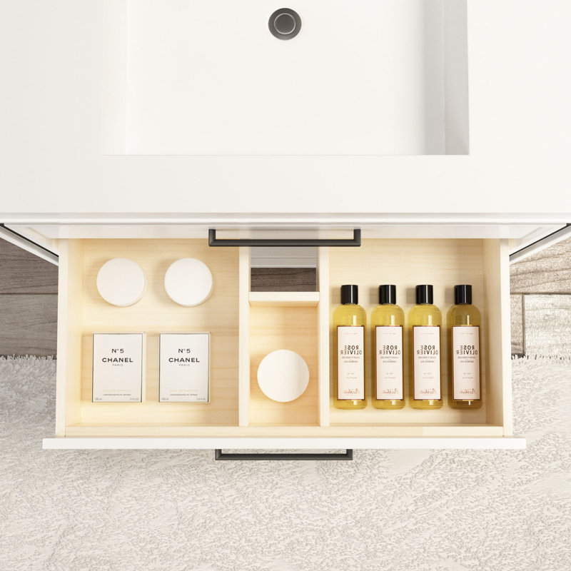 Kaetzel 37'' Single Bathroom Vanity with Resin Top, White