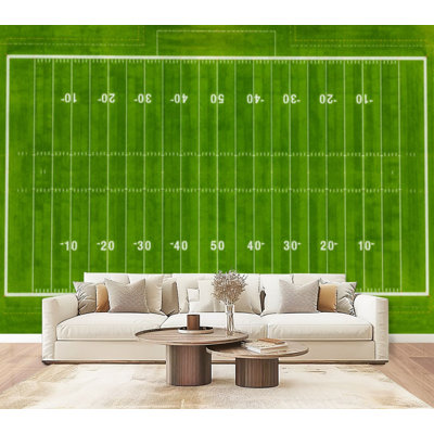 american football field football stadium Sports Wall Mural Peel and Stick Wallpaper Modern Self Adhesive Wall Decor for Man Boys Bedroom Living Room 69" L x 96" W