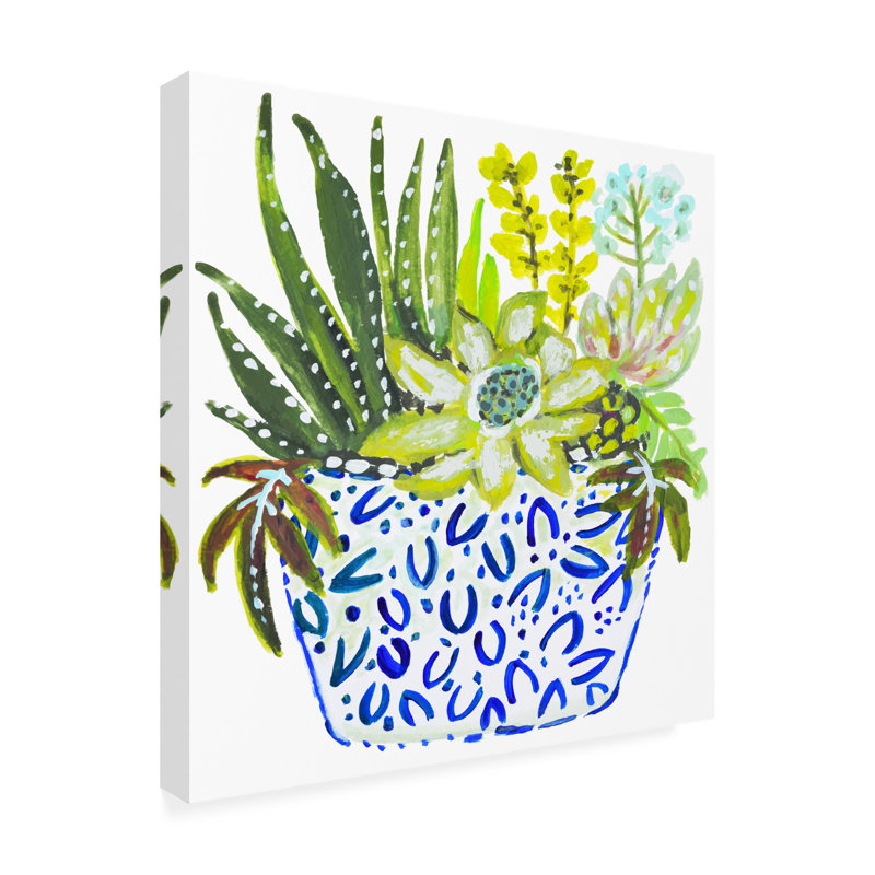 Peinture «bolus Succelents IV» par Karen Fields, H 14 po x l 14 po x P 2 po