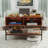 Flip-Top Coffee Table With Storage - Dark Walnut & Black Metal - 31.5" Lift-Top Design W/Hidden Compartment - Easy Assembly Living Room Table