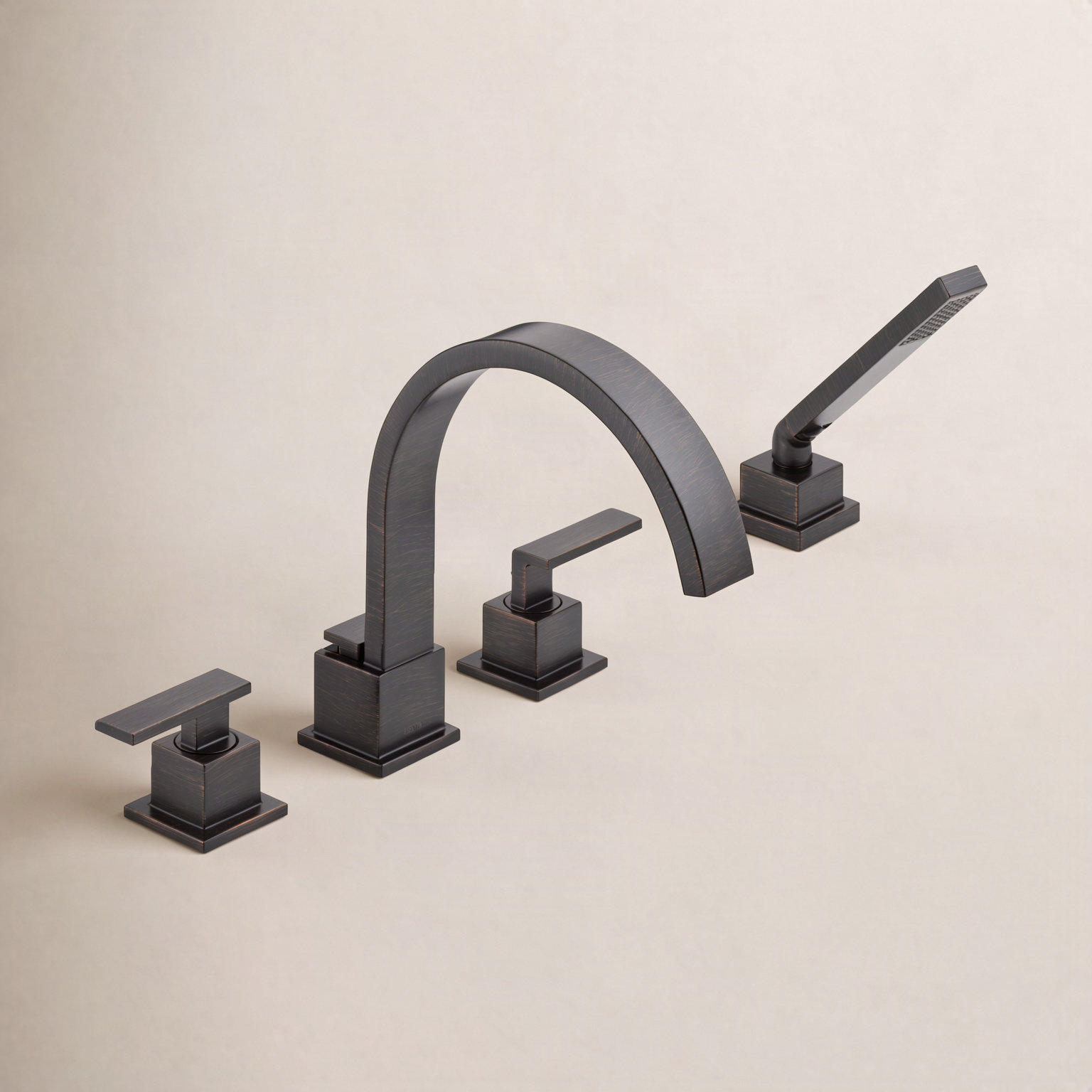 Vero Deck Tub Filler with Handshower, Venetian Bronze