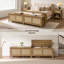 Banc en rotin d'inspiration bohémienne 39,4 po, multifonctionnel avec rangement caché-545482531-546568059