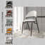 Chaise de salle à manger moderne en cuir, chaise d'appoint confortable à dossier ouvert avec pieds en métal élégants-1132698546-1132698549