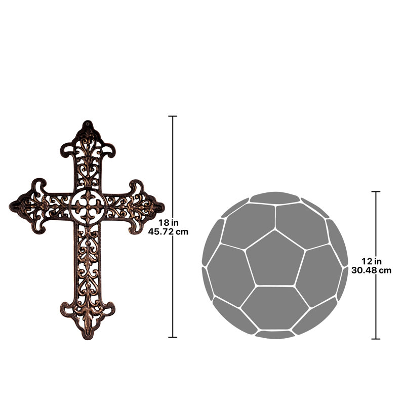 Fleur de Lis Cross Wall Sculpture