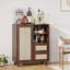 Buffet en rotin avec tablette réglable, buffet avec tiroirs pour le salon, la cuisine, le vestibule-647114915
