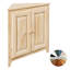 Haelynn Solid Wood 2-Door Corner Cabinet in Unfinished