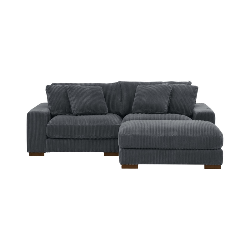 Canapé modulaire Broughton, Velours côtelé gris foncé