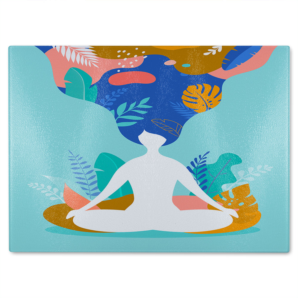 mindfulness, meditation and yoga Designer Glass Chopping Board