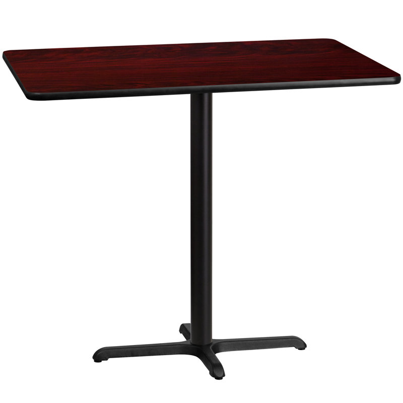 Jaramillo Rectangular Laminate Table Top with Standard or Bar Height Table Base, 30" W x 24" L, Mahogany