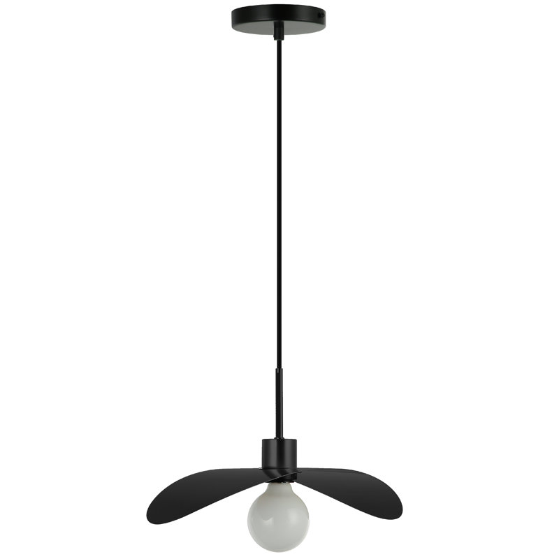 Luminaire suspendu 1 lumière Christobel, Noir mat, H 82,5 po x l 16 po x P 7 po