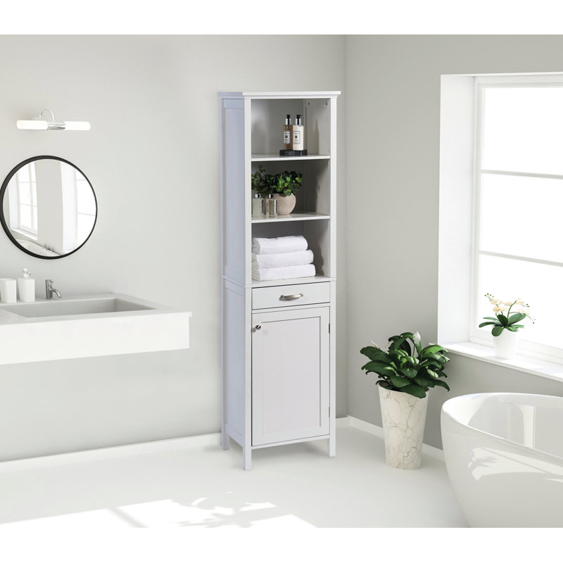 Tall Storage Bathroom Cabinet, White