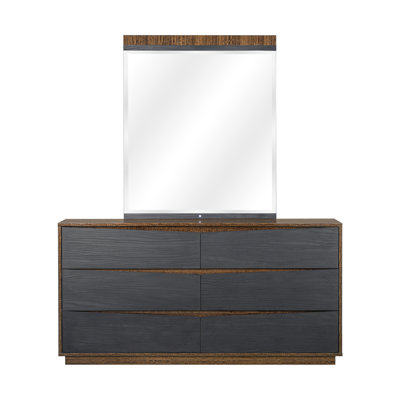 Kayner Dresser With Mirror - Charcoal