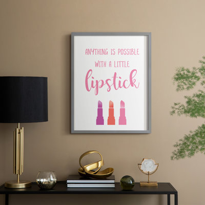 Little Lipstick Framed Print - Solid Wood