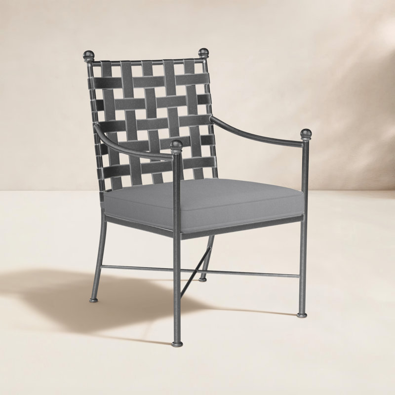 Lucier Outdoor Dining Armchair, Canvas Granite Sunbrella® Canvas