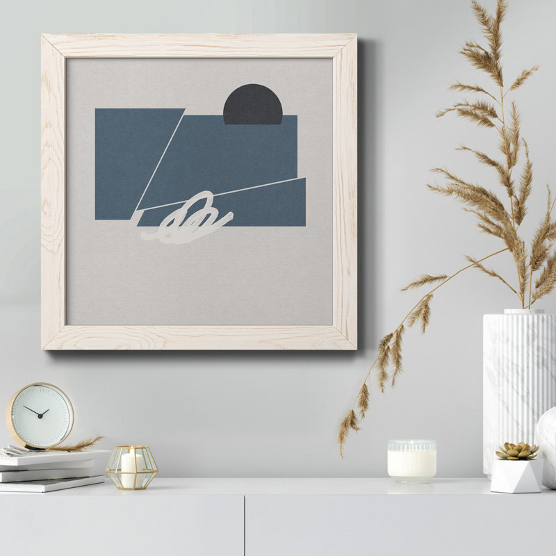 Feutre bleu III - Toile avec cadre de qualité supérieure - Prêt à être accroché, H 31,5 po x l 31,5 po x P 1,5 po, Blanc