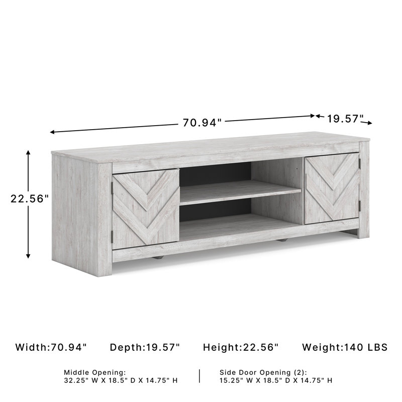 Cayboni 71" TV Stand For Tvs Up To 81", Gray