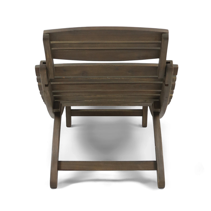 LAHAINA WOOD FOLDABLE CHAISE LOUNGE - GREY
