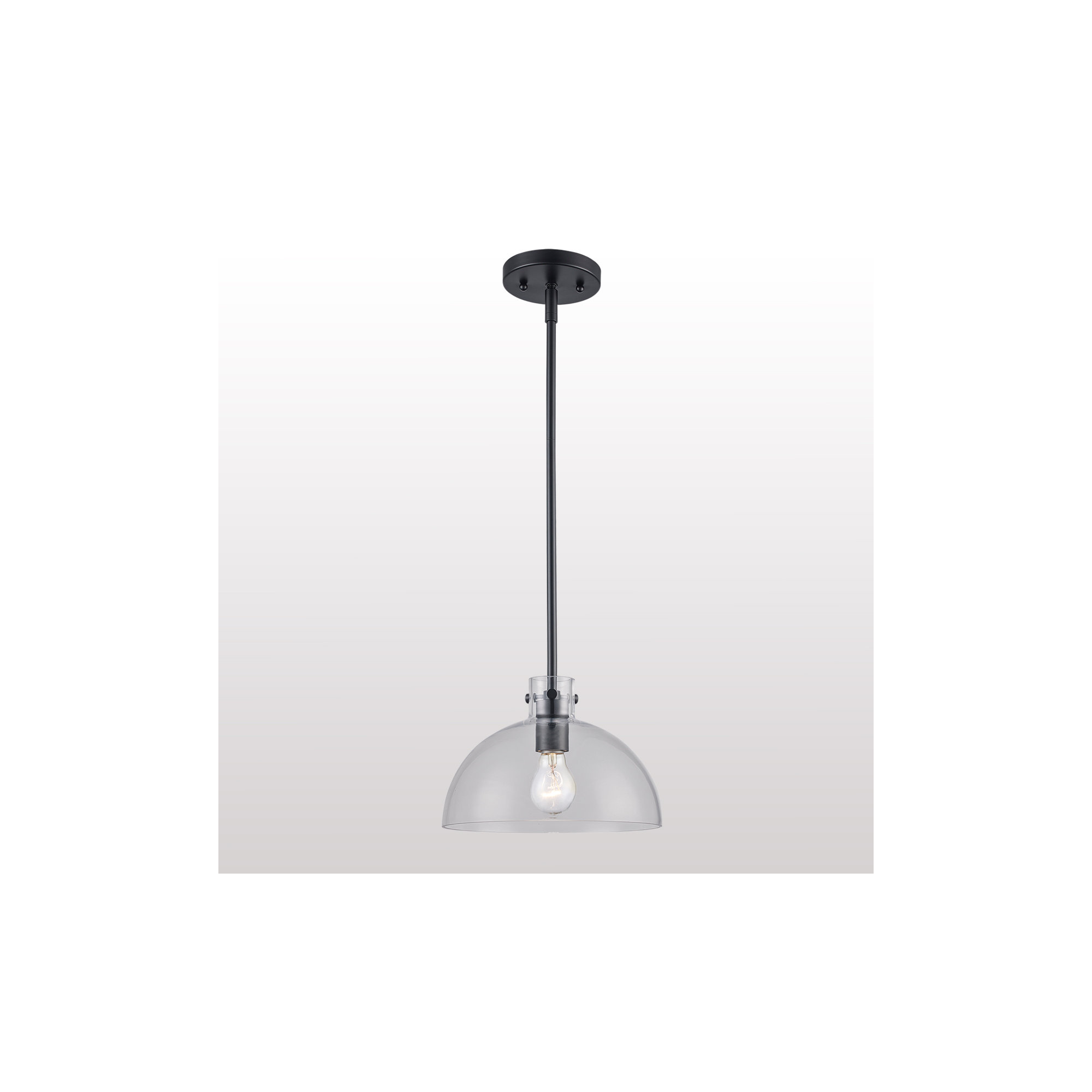 Martins Single Light Glass Pendant, 44.8" H x 10" W x 10" D, Black