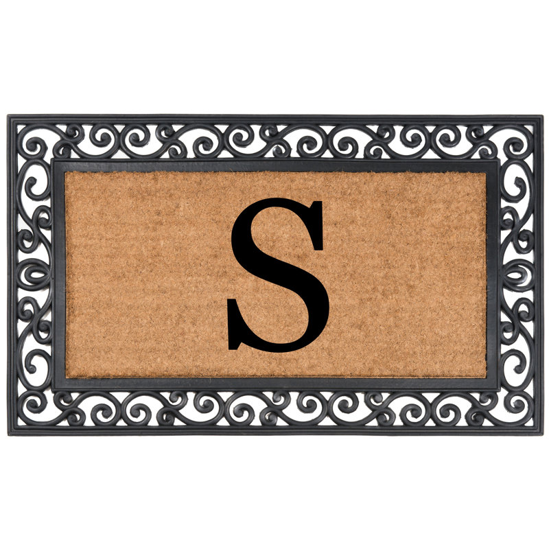 Tapis de porte d'extérieur antidérapant 36 po x 24 po Arijit, S
