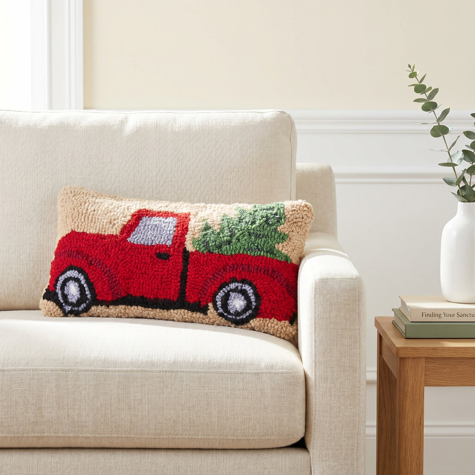 Christmas Truck 12" x 6" Pillow Cover