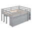 Lit mezzanine en bois massif avec bureau et tiroirs gris - Espace de travail idéal pour les petites chambres-1039452368