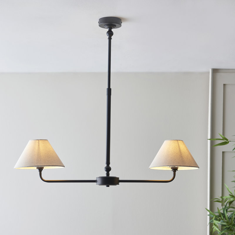 Lila 2 Light Linear Pendant, Matte Black